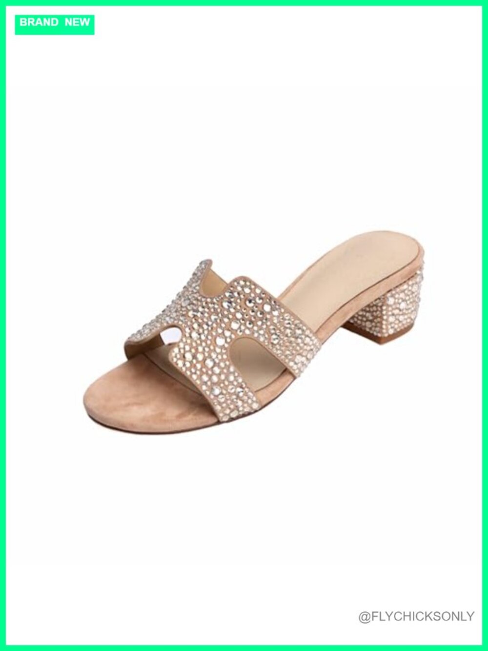 Rhinestone Suede Block Heeled Sandals Open Toe Ankle Strap Wedding Party Heels